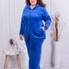 Compleu maxi din plus cu gluga-albastru regal cod 221181-1