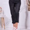 Blugi de dama cu efect usor zgariat-negru cod 9640