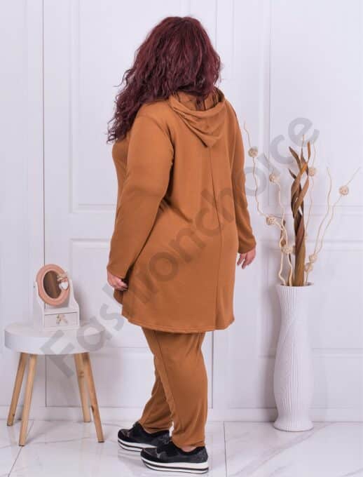 Compleu maxi din doua piese cu gluga-camel cod 23629-2