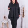 Compleu maxi din doua piese cu gluga-negru cod 23629