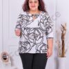 Bluza eleganta cu imprimeu flori negre cod 23003