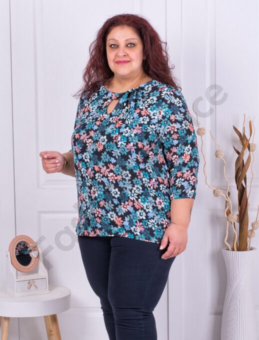 Bluza eleganta cu print floral cod 23003-1