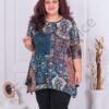Tunica asimetrica cu print multicolor-petrol cod 23220-3