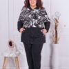 Compleu maxi cu imprimeu negru/alb cod 1225-2