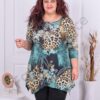 Tunica maxi cu imprimeu leopard si maneca 3/4-cod 23100