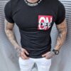 Tricou barbati cu inscris ON/OFF-negru cod 9535