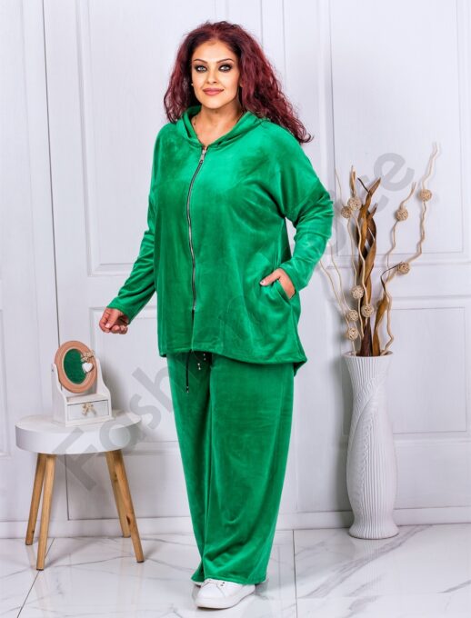 Compleu maxi din plus cu gluga-verde cod 221181-4