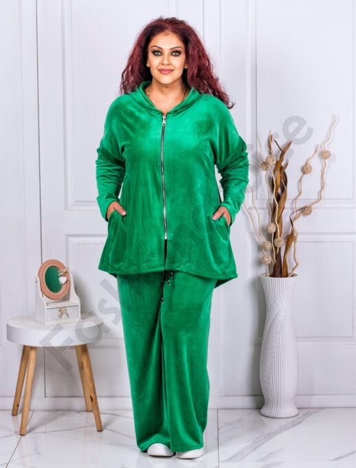 Compleu maxi din plus cu gluga-verde cod 221181-4