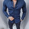 Camasa super SLIM FIT-albastru cod 220-2