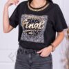 Bluza moderna cu inscris Final-negru cod 1133-2