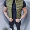 Vesta barbati din nubuc eco cu buzunare-kaki cod 232290-1