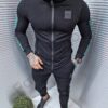 Compleu sport pentru barbati cu emblema-negru/verde cod 1851-1