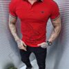 Bluza pentru barbati cu banda colorata-rosu cod 268
