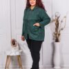 Jacheta maxi din nubuc eco-verde cod 8216-2