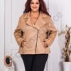 Jacheta maxi cu inchidere asimetrica-capucino cod 2663-1
