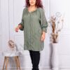 Camasa tip tunica maxi cu aplicatii interesante-verde salvia cod 243-2