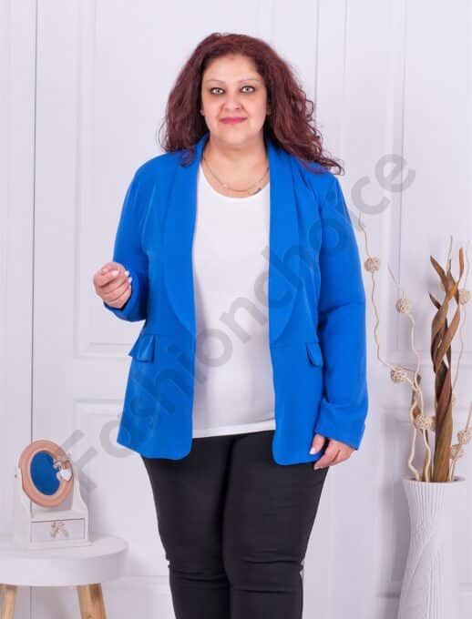 Blazer maxi sport-elegant culoare albastru regal cod 8888-1