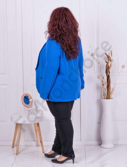 Blazer maxi sport-elegant culoare albastru regal cod 8888-1