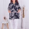 Jacheta maxi cu accente albe-albastru inchis cod 1355