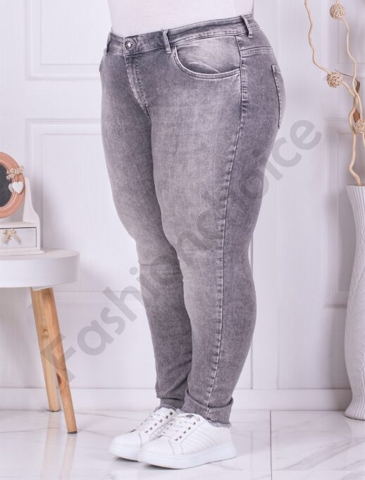 Blugi maxi skinny cu buzunare-gri deschis cod 2314-7