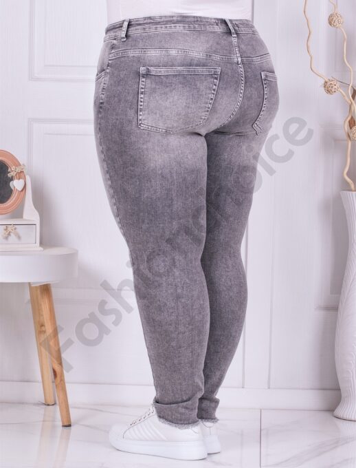 Blugi maxi skinny cu buzunare-gri deschis cod 2314-7