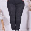 Blugi maxi cu decoratie din pietricele discrete-negru cod 729