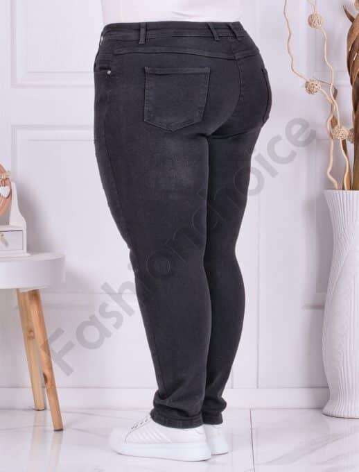 Blugi maxi cu decoratie din pietricele discrete-negru cod 729