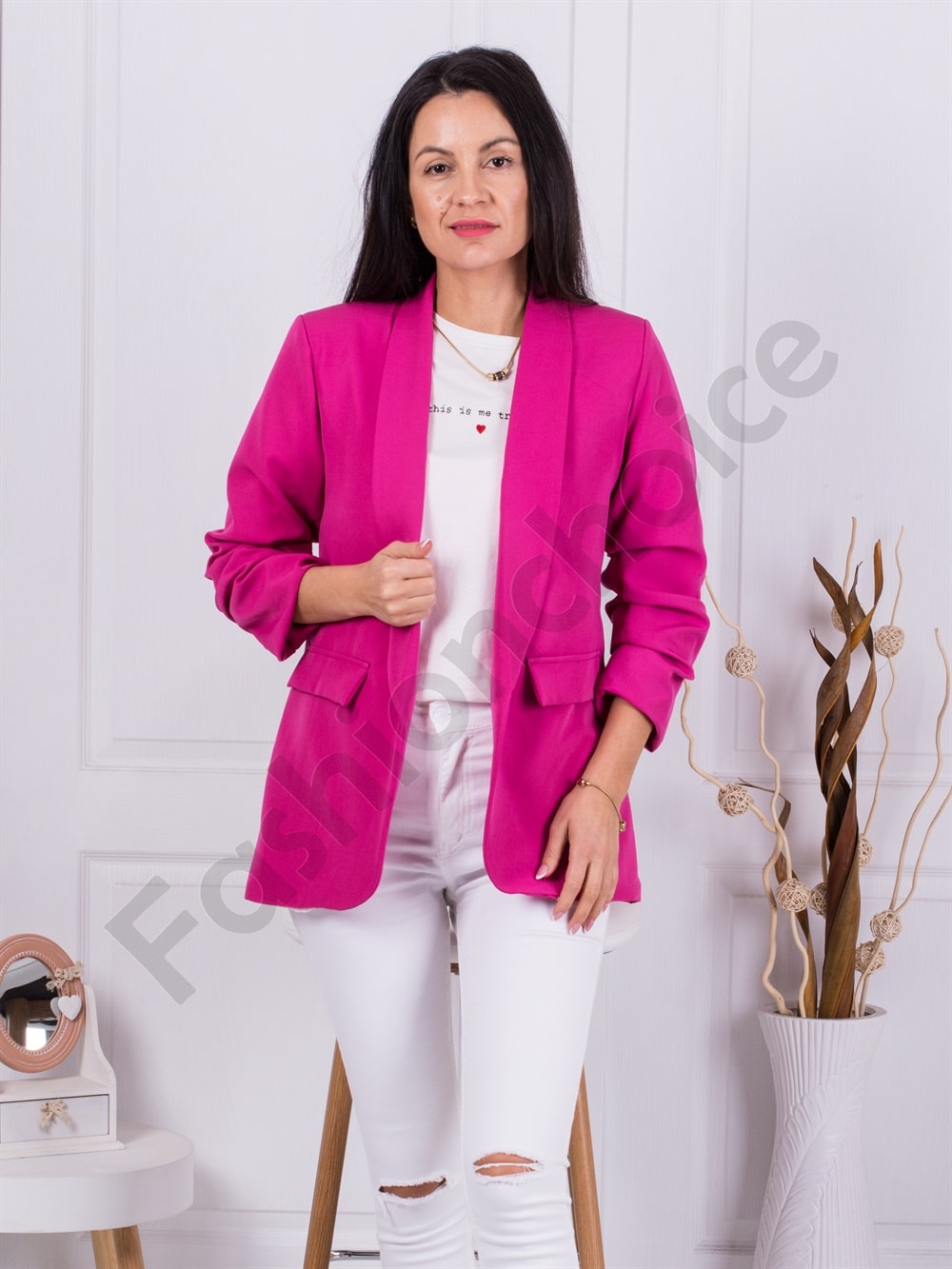 Blazer de dama oversize-fucsia cod 9790-5
