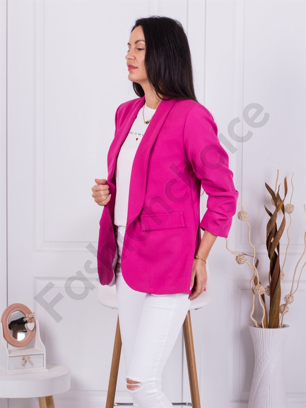 Blazer de dama oversize-fucsia cod 9790-5