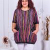 Tunica maxi cu buzunare si imprimeu colorat cod 1303-5