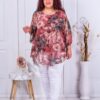 Tunica eleganta maxi din sifon cu imprimeu floral-pudra cod 23222-4