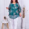Tunica eleganta maxi din sifon cu crini-verde cod 23222-1