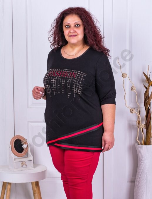 Tunica sport-elegant cu inscris Fashion cod 231237