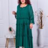 Rochie eleganta maxi din tull cu volane-verde cod 7497-1