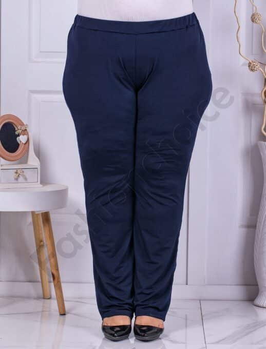 Pantalon maxi cu elastic in talie-albastru cod 23572-1