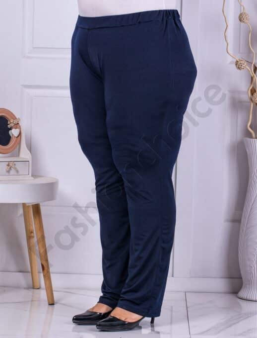 Pantalon maxi cu elastic in talie-albastru cod 23572-1