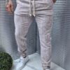 Pantalon sport-elegant din bumbac-mov deschis cod 9506-3