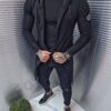 Blazer pentru barbati sport-elegant cu gluga-negru cod 1297