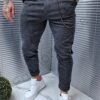 Pantalon sport-elegant cu croi modern-gri inchis cod 4009-2