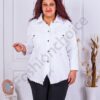 Geaca maxi cu broderie englezeasca-alb cod 10025