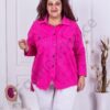 Geaca maxi cu broderie englezeasca-fucsia cod 10025-1