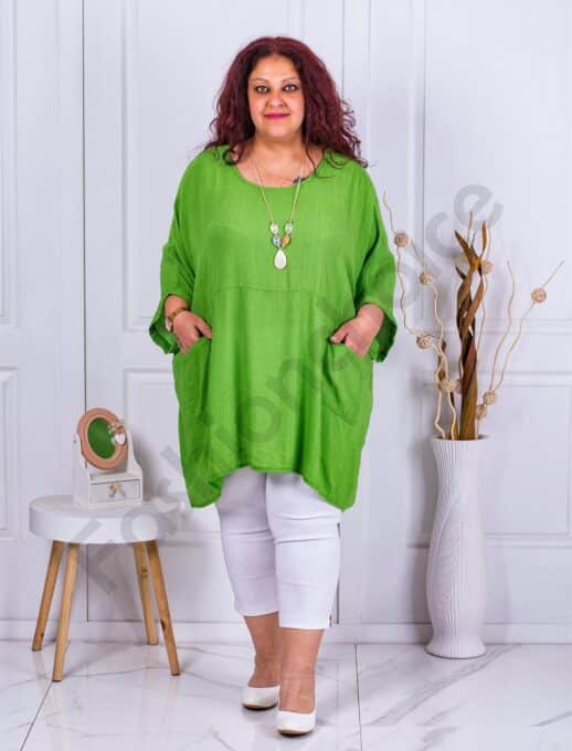 Tunica tip poncho+cadou colier-verde cod 9181-6