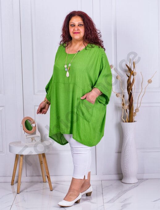 Tunica tip poncho+cadou colier-verde cod 9181-6