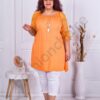 Tunica maxi in clos cu maneci din dantela-orange cod 22769-2