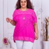 Tunica maxi cu dantela englezeasca+cadou colier-fucsia cod 21233-3