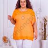 Tunica maxi cu dantela englezeasca+cadou colier-orange cod 21233-1