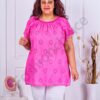 Tunica maxi cu broderie englezeasca-roz cod 9221-7