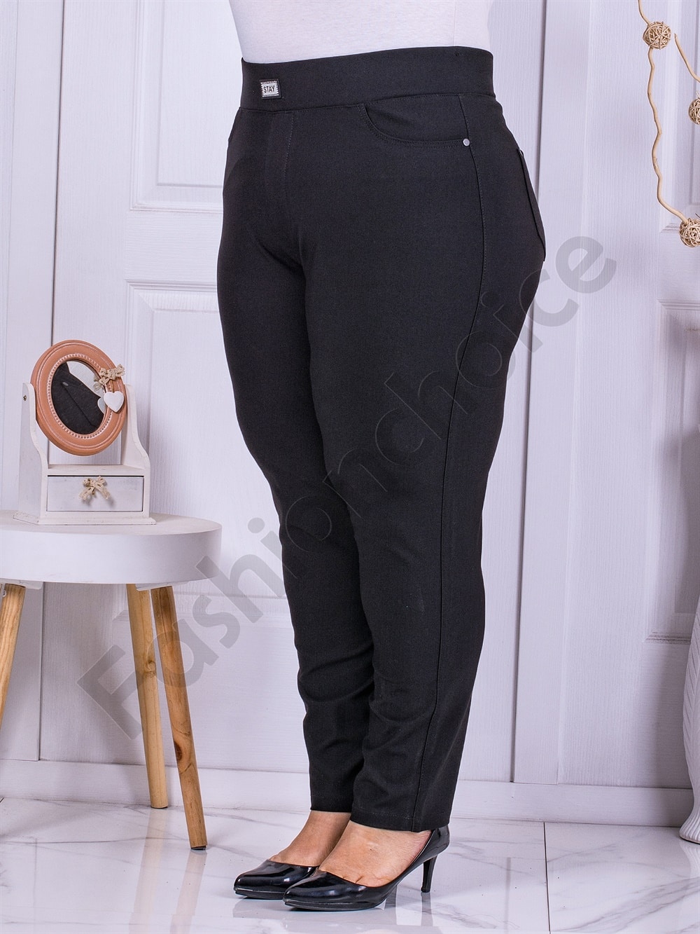 Pantalon maxi cu efect Push up si inscriptie cod 8050