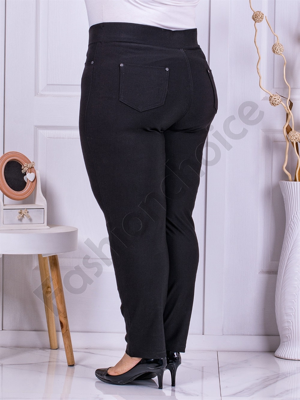 Pantalon maxi cu efect Push up si inscriptie cod 8050