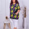 Tunica maxi cu imprimeu multicolor-neon cod 231303-3